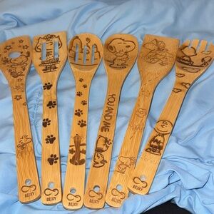Peanuts Bamboo Spoon Set with Snoopy Designs
